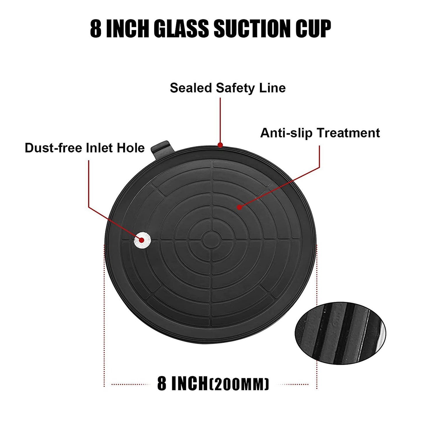 8inch Glass Vacuum Suction Cup for Granite & Glass Lifting