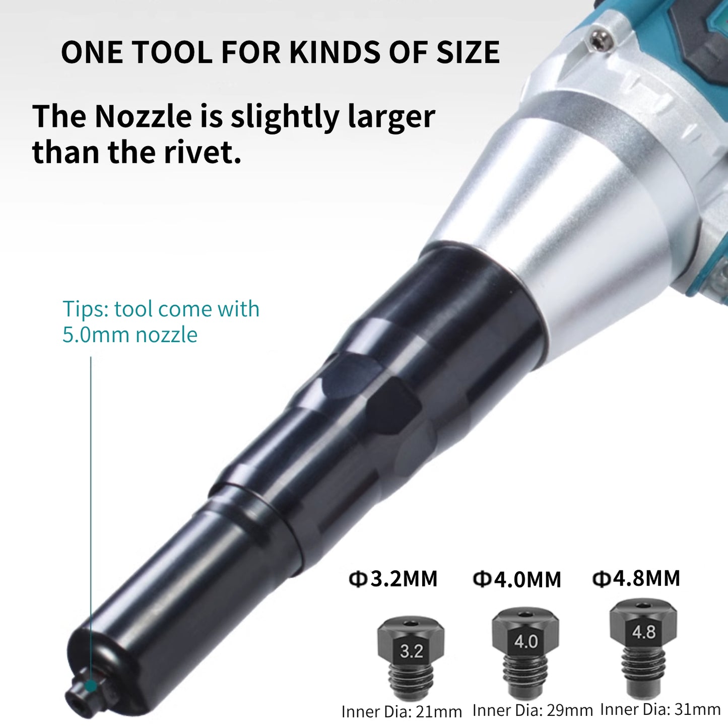 Professsional DC21V Battery Powered Cordless Rivet Gun Tool