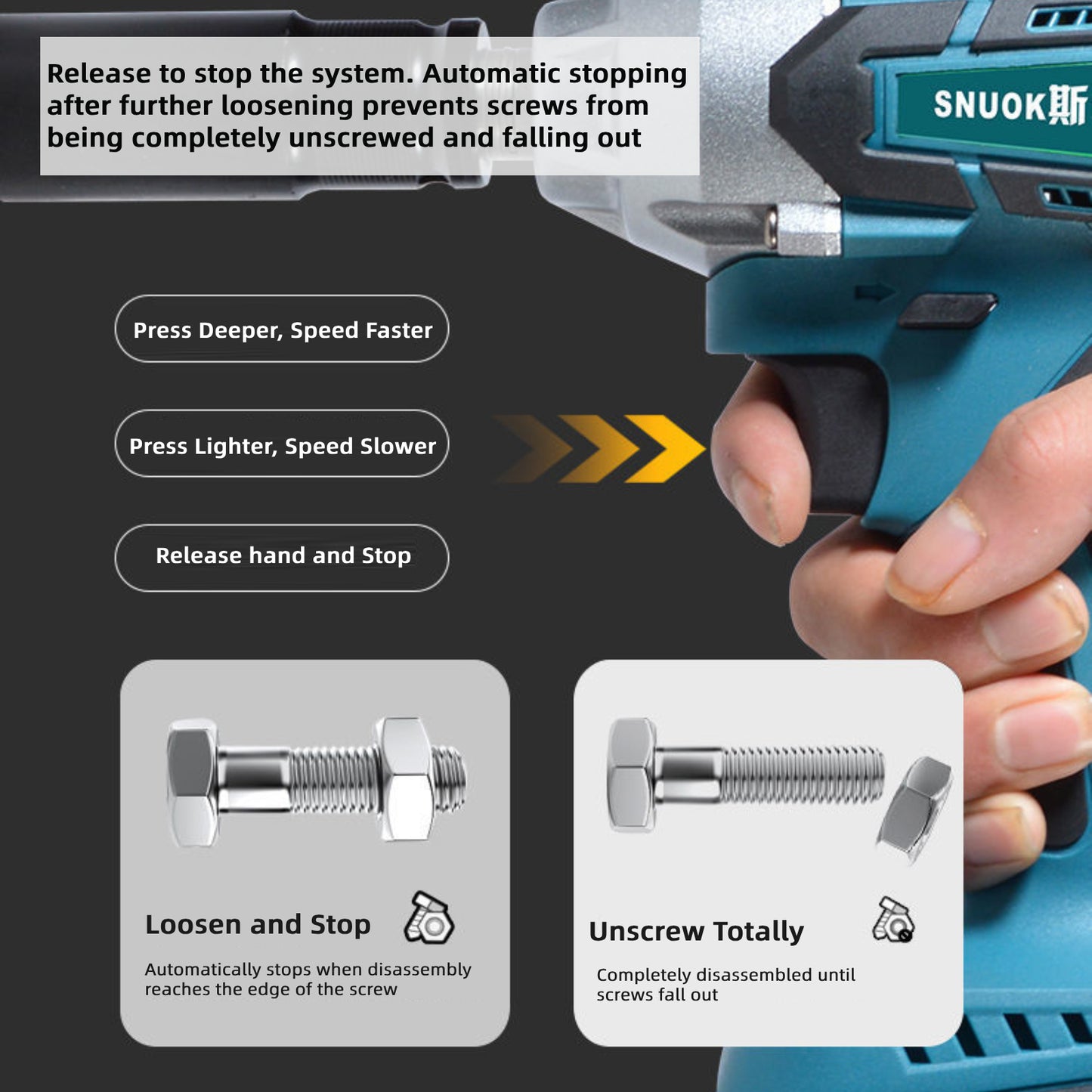 Rechargeable DC21V 380Nm Battery Powered Cordless Wrenches