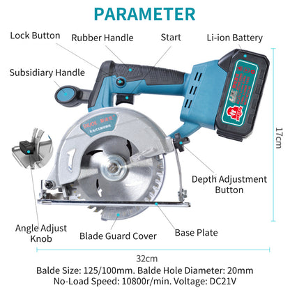 Portable Cordless Brushless Circular Saw