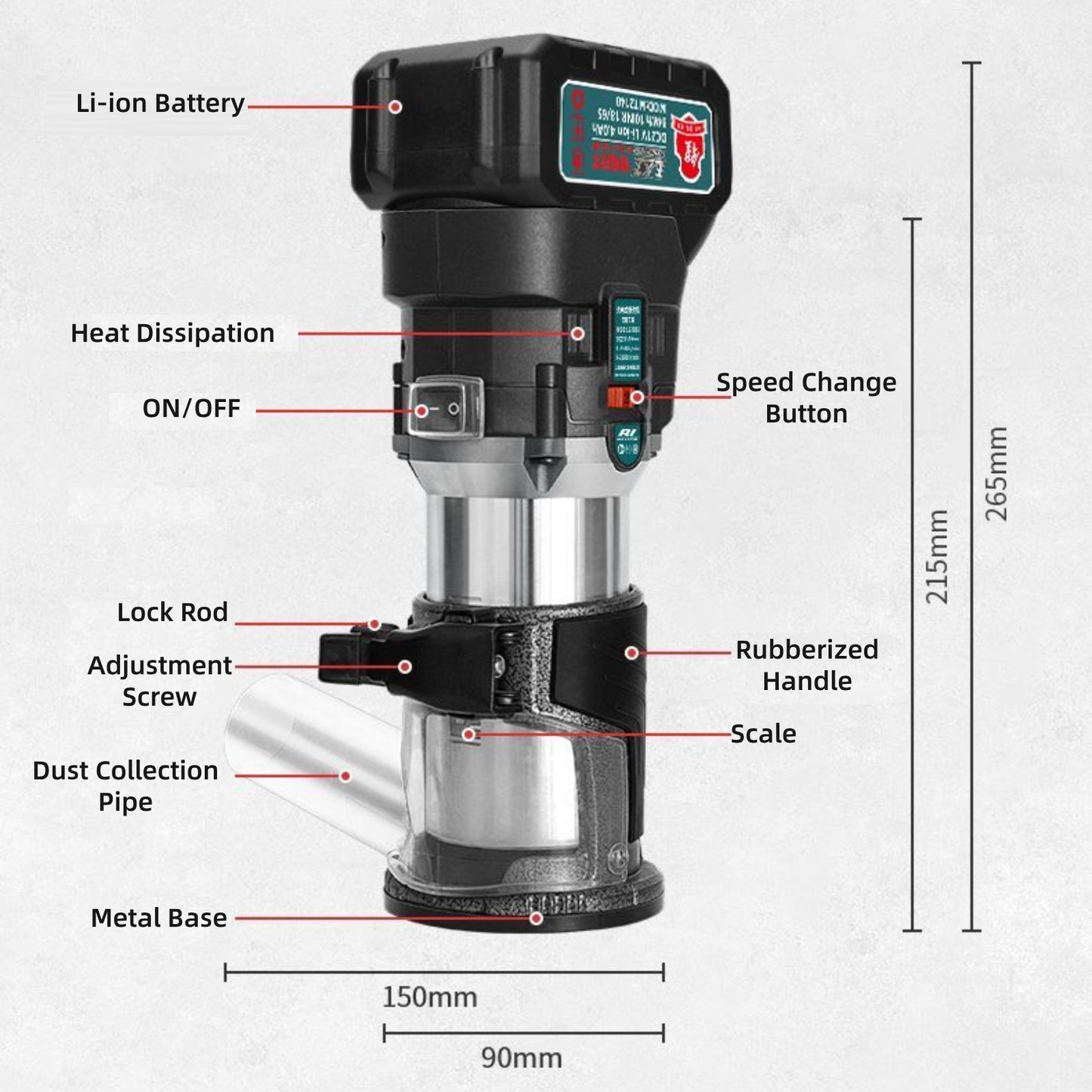 Professional DC21V Cordless Wood Edge Trimmer