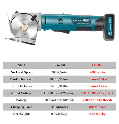 Portable Cordless Fabric Cutter Shear with Circular Blade