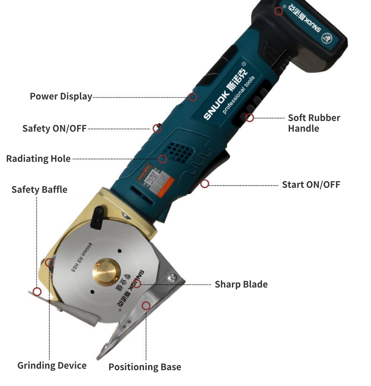 Portable Cordless Fabric Cutter Shear with Circular Blade