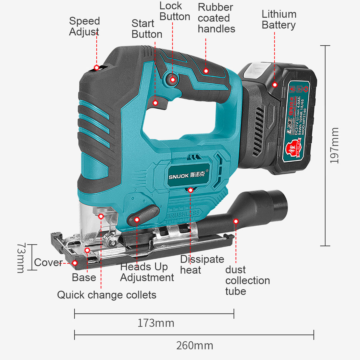 Compact Brushless Best Cordless Jigsaw for Woodworking