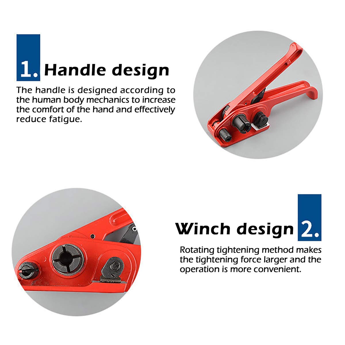 Poly Strapping Tensioner Cutter Tools for 1/2"-3/4" Width Polyester Strap